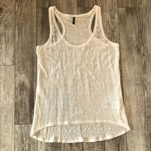 Nafnaf Cream Lace Tank Top